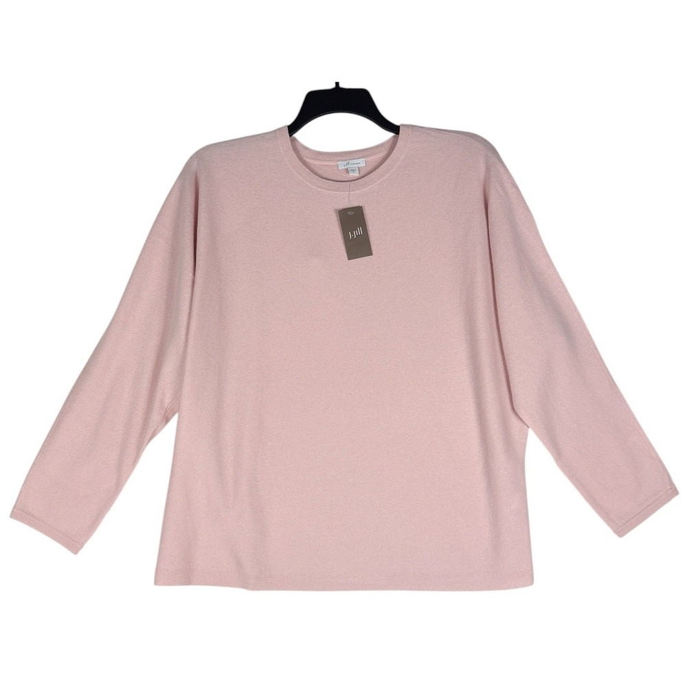 J.Jill Cashmere Rosewater Pink Boxy Crewneck Sweater Size Large 144661 NWT